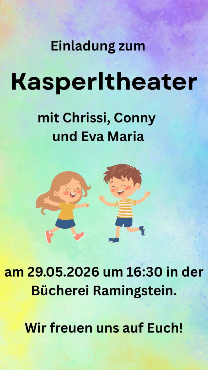 Kasperltheater am 29.05.2026 mit Chrissi, Conny und Eva Maria